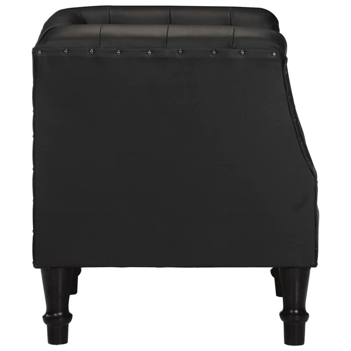 VIDAXL Fauteuil Noir Cuir veritable