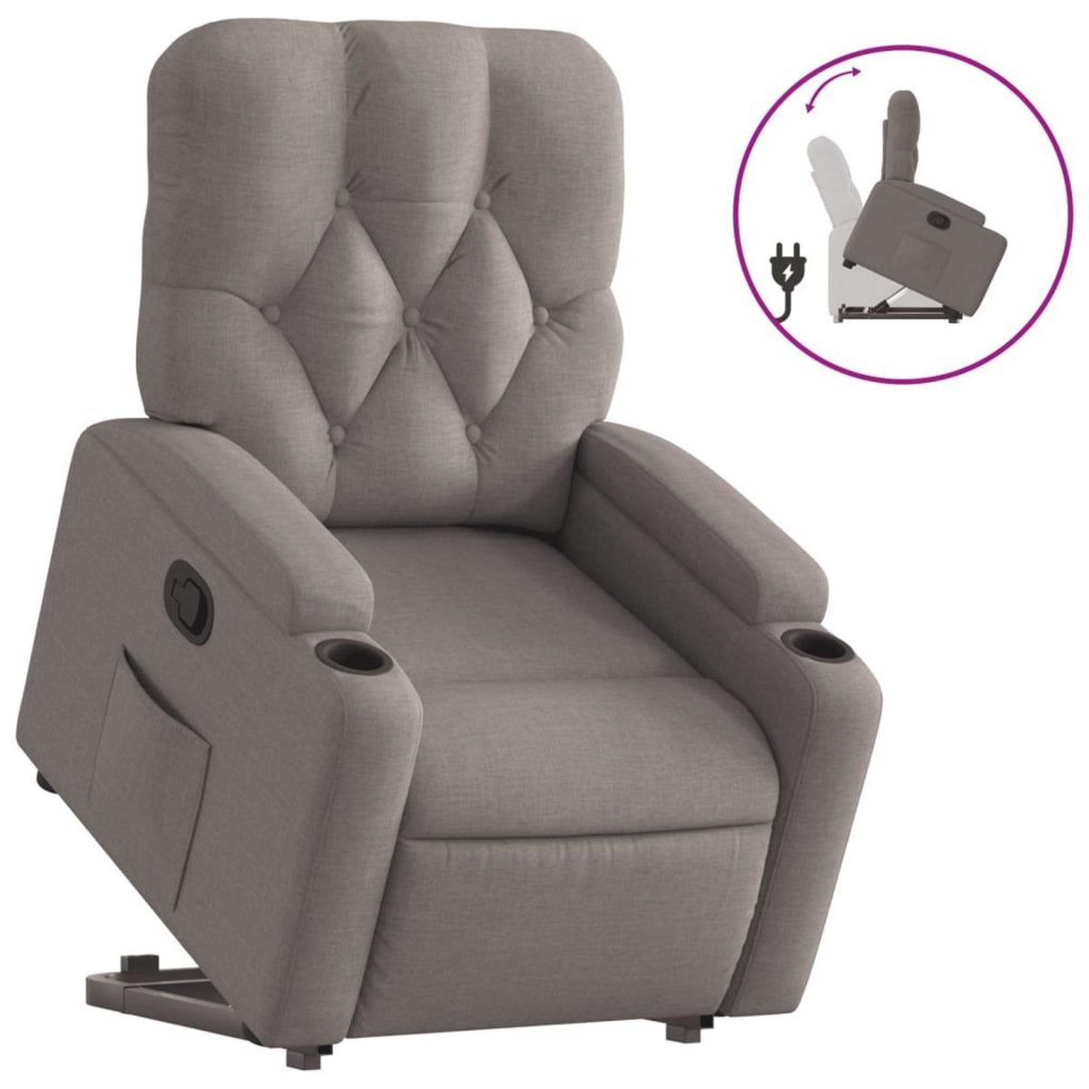 VIDAXL Fauteuil inclinable taupe tissu