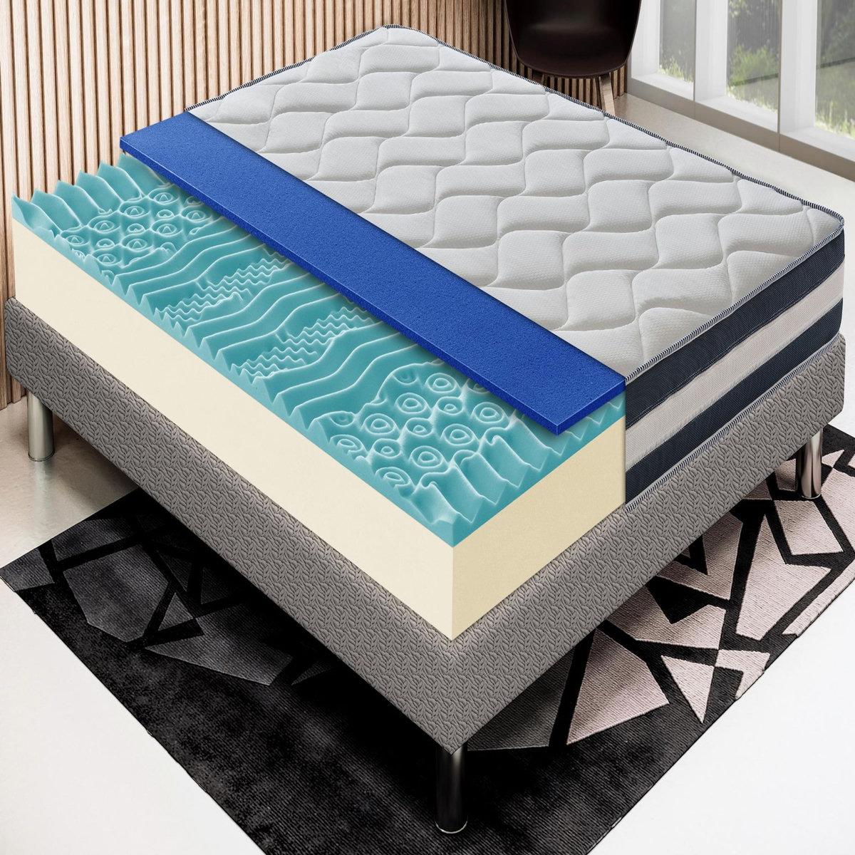 ILOVESLEEP Matelas Mousse FANTASMA - Accueil Mémoire De Forme - Epaisseur 25 Cm