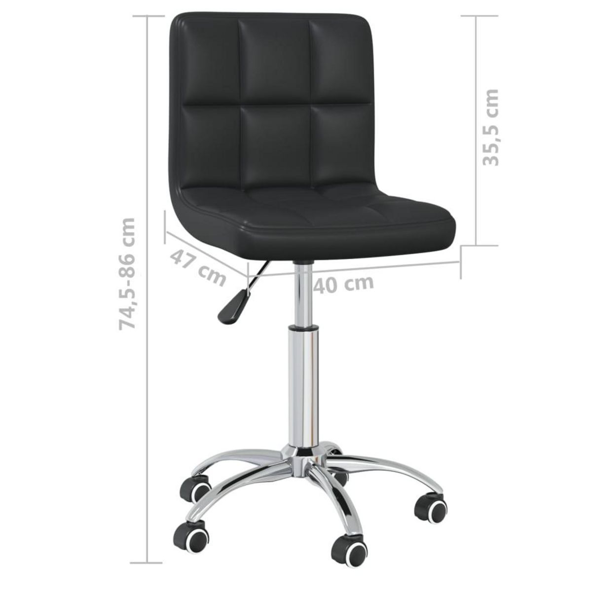 VIDAXL Chaise de bureau pivotante Noir Similicuir