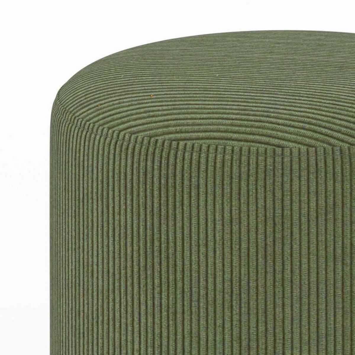 Rendez vous déco Pouf rond en velours côtelé beige - Lily