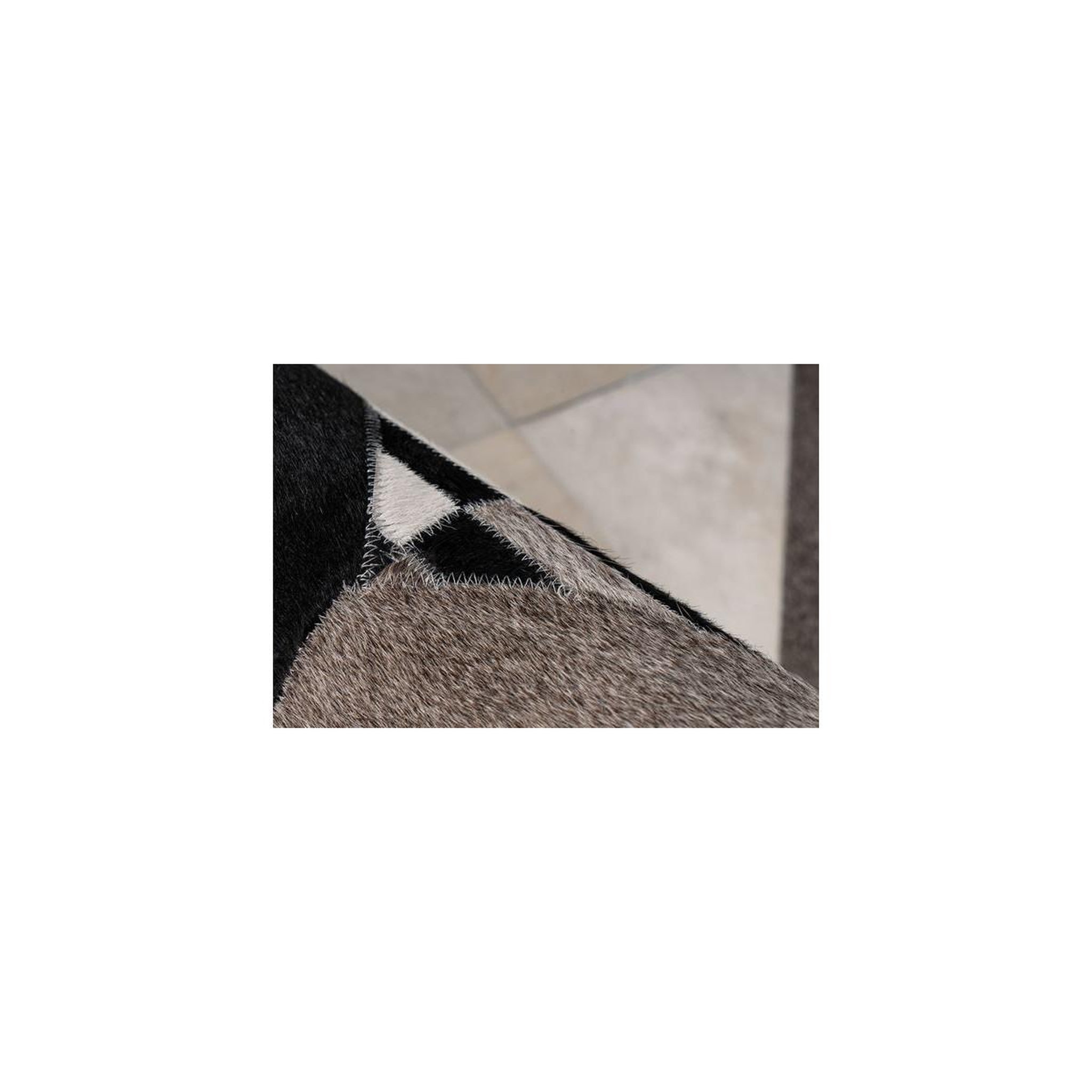 Voir la diapositive 4 : Paris Prix Tapis Fait Main en Cuir  Lavin IV  Noir & Multicolore
