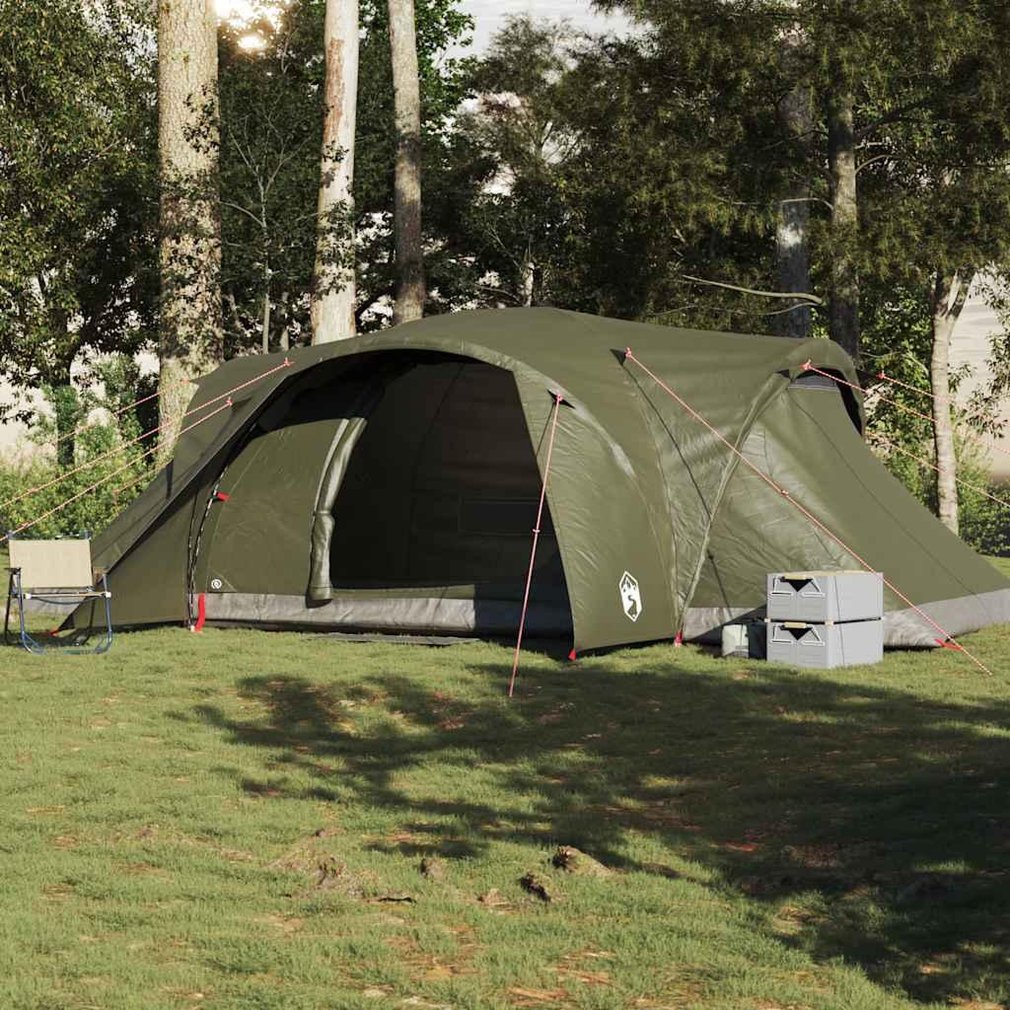 Voir la diapositive 3 : VIDAXL Tente familiale a dome 6 personnes vert olive impermeable