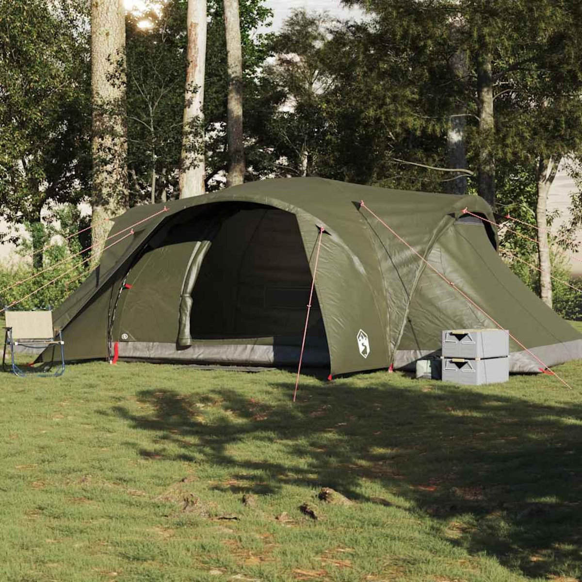 VIDAXL Tente familiale a dome 6 personnes vert olive impermeable