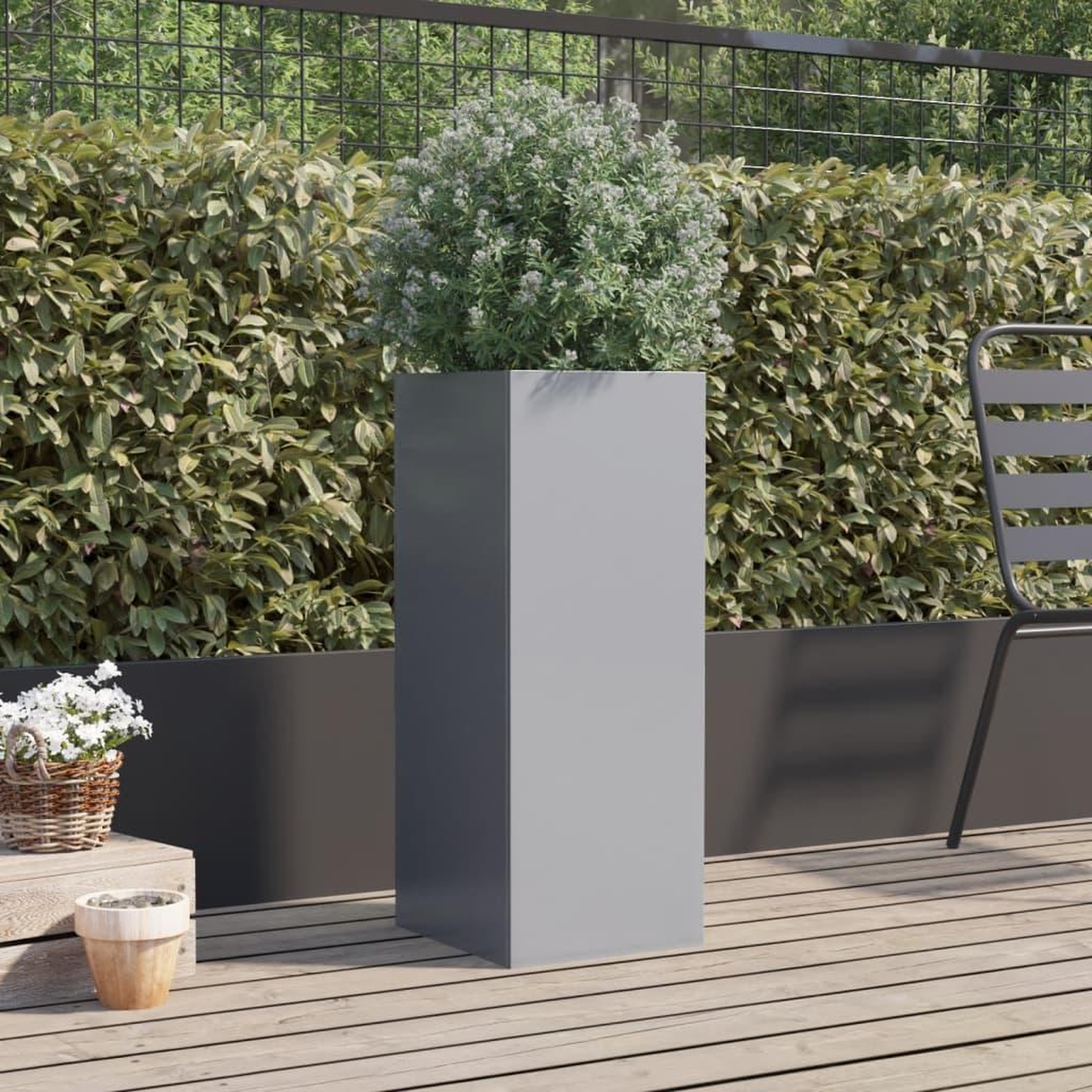 Voir la diapositive 3 : VIDAXL Jardiniere argente 32x29x75 cm acier galvanise