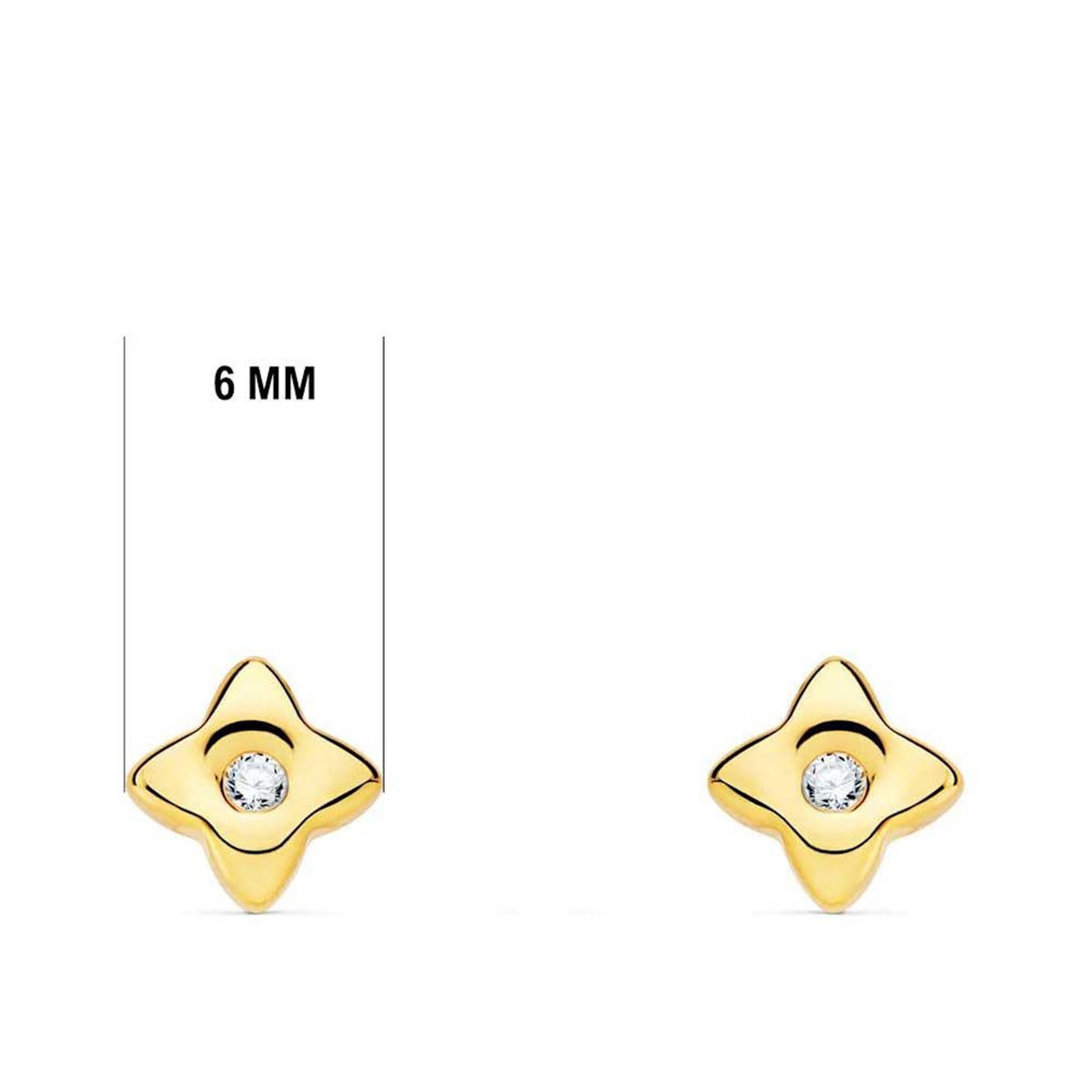 L'ATELIER D'AZUR Boucles d'Oreilles Etoiles Solitaires Diamants de Synthèse 0.10 Carats - Or 18 Carats 750 Jaune