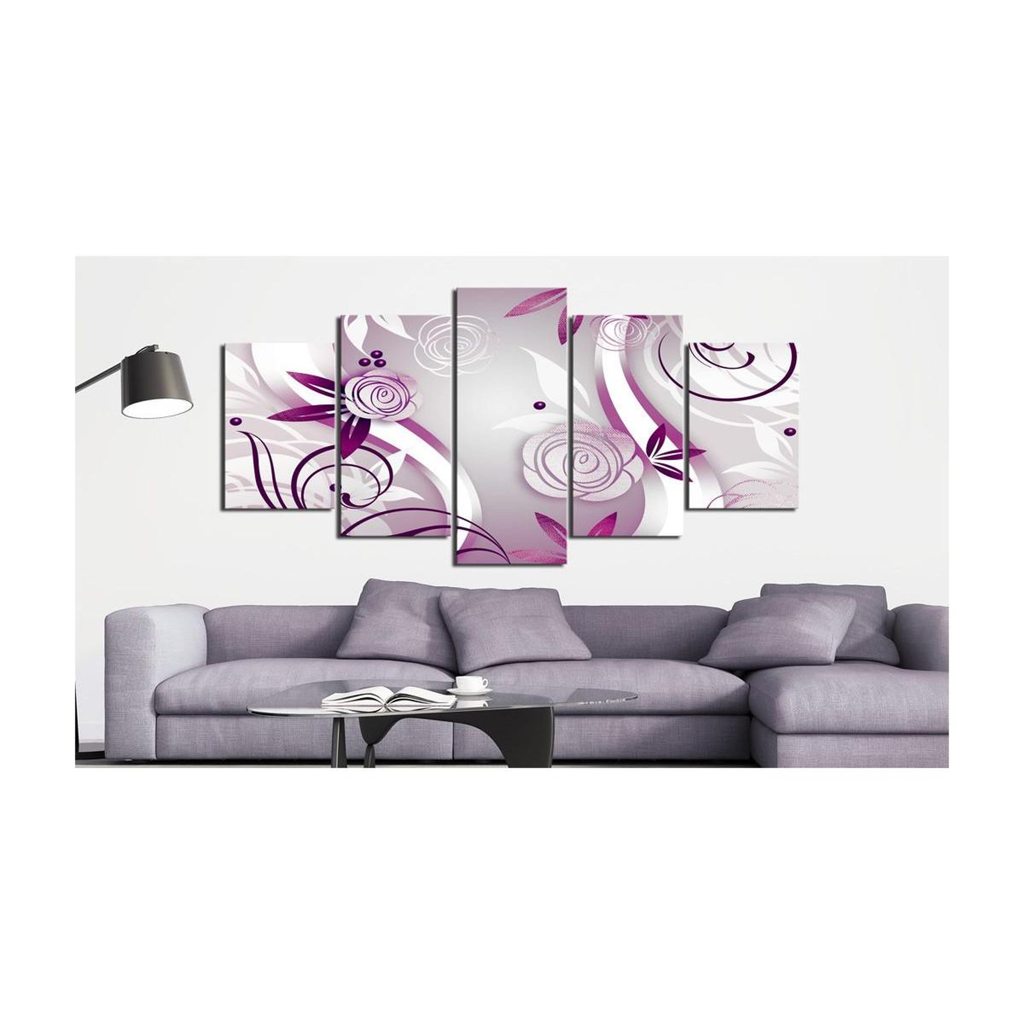 Voir la diapositive 2 : Paris Prix Tableau Imprimé  Roses Violettes