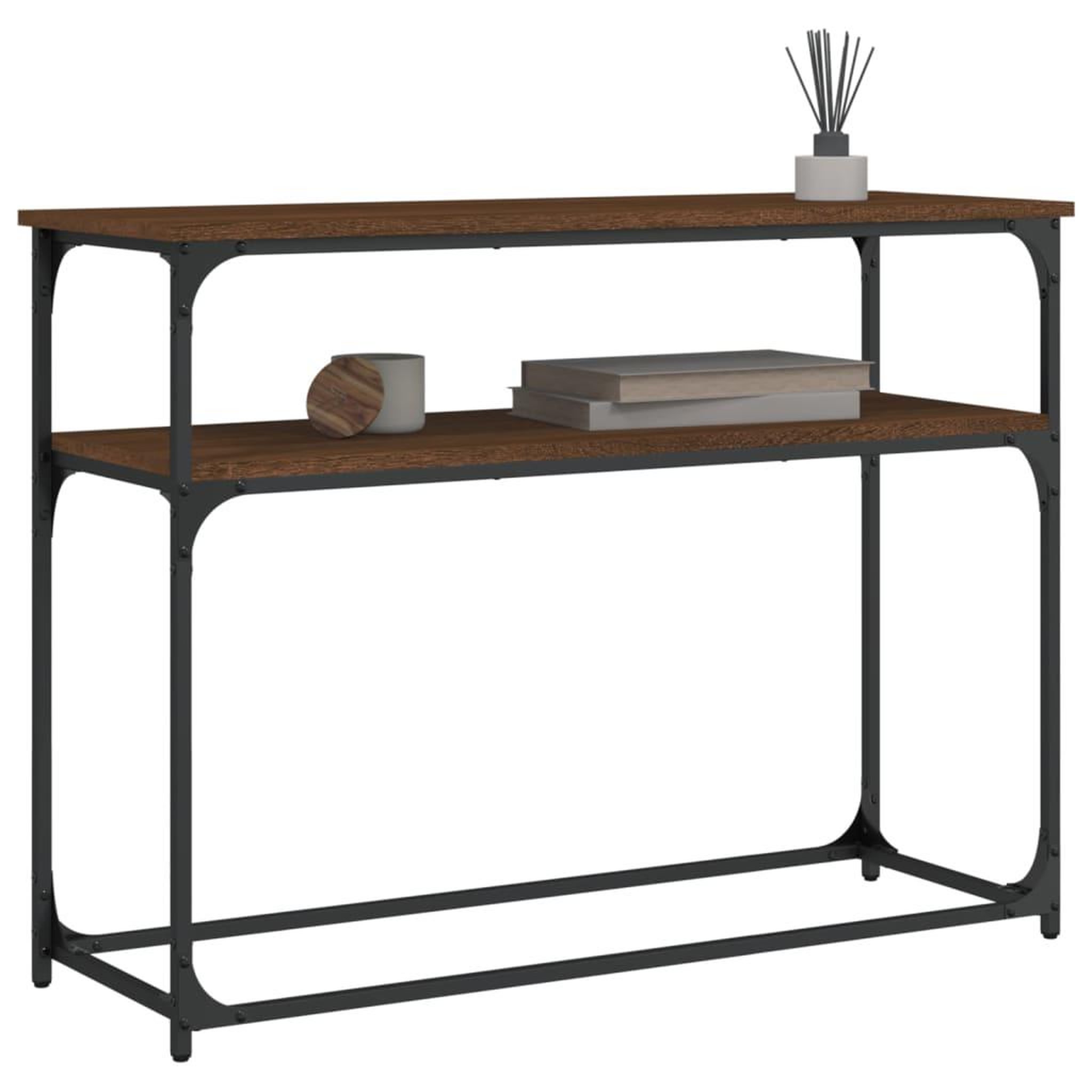 Voir la diapositive 3 : VIDAXL Table console chene marron 100x35,5x75 cm bois d'ingenierie