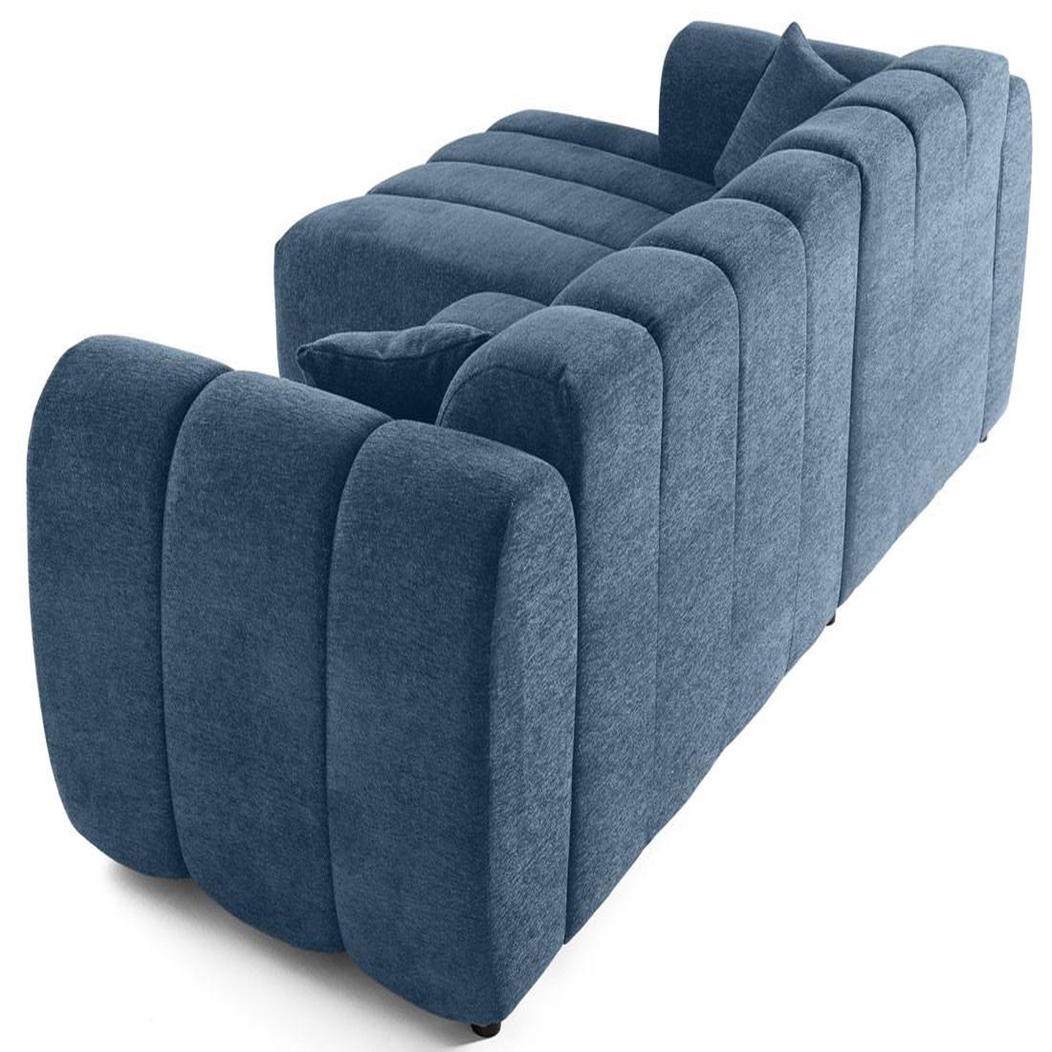 Voir la diapositive 6 : LISA DESIGN Curtis - canapé d'angle gauche 4 places en tissu texturé