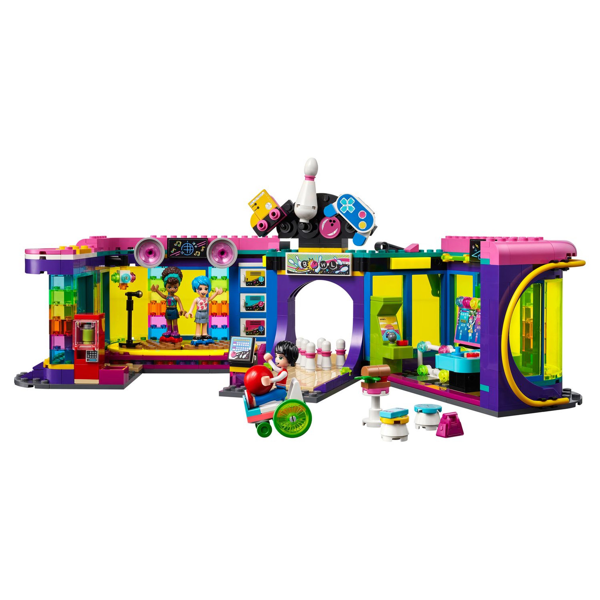 Voir la diapositive 3 : LEGO Friends 41708 La Salle d&rsquo;Arcade Roller Disco, Jouet, Mini-poupées, Enfants de 7 Ans