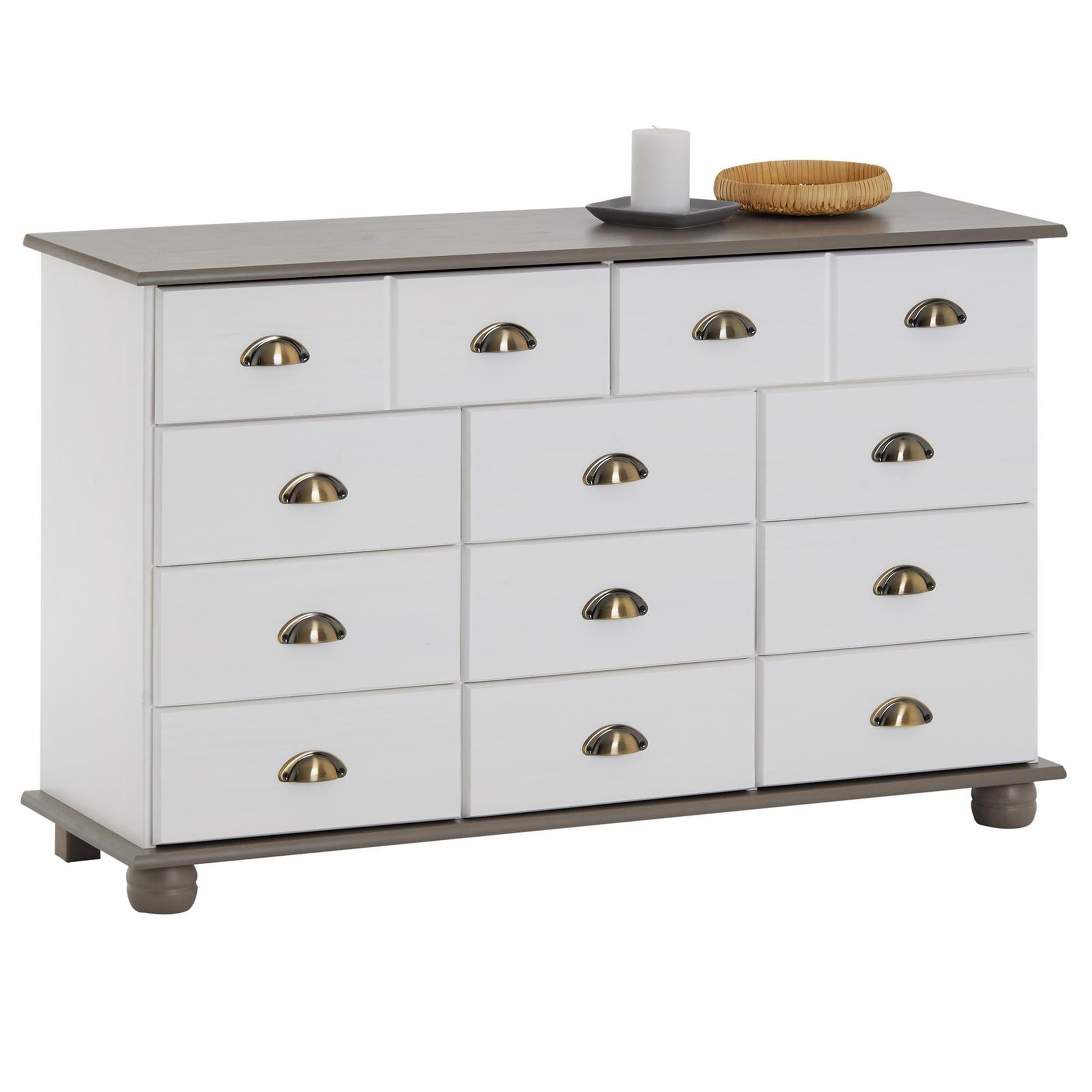 Voir la diapositive 1 : IDIMEX Commode apothicaire COLMAR en pin massif, 11 tiroirs