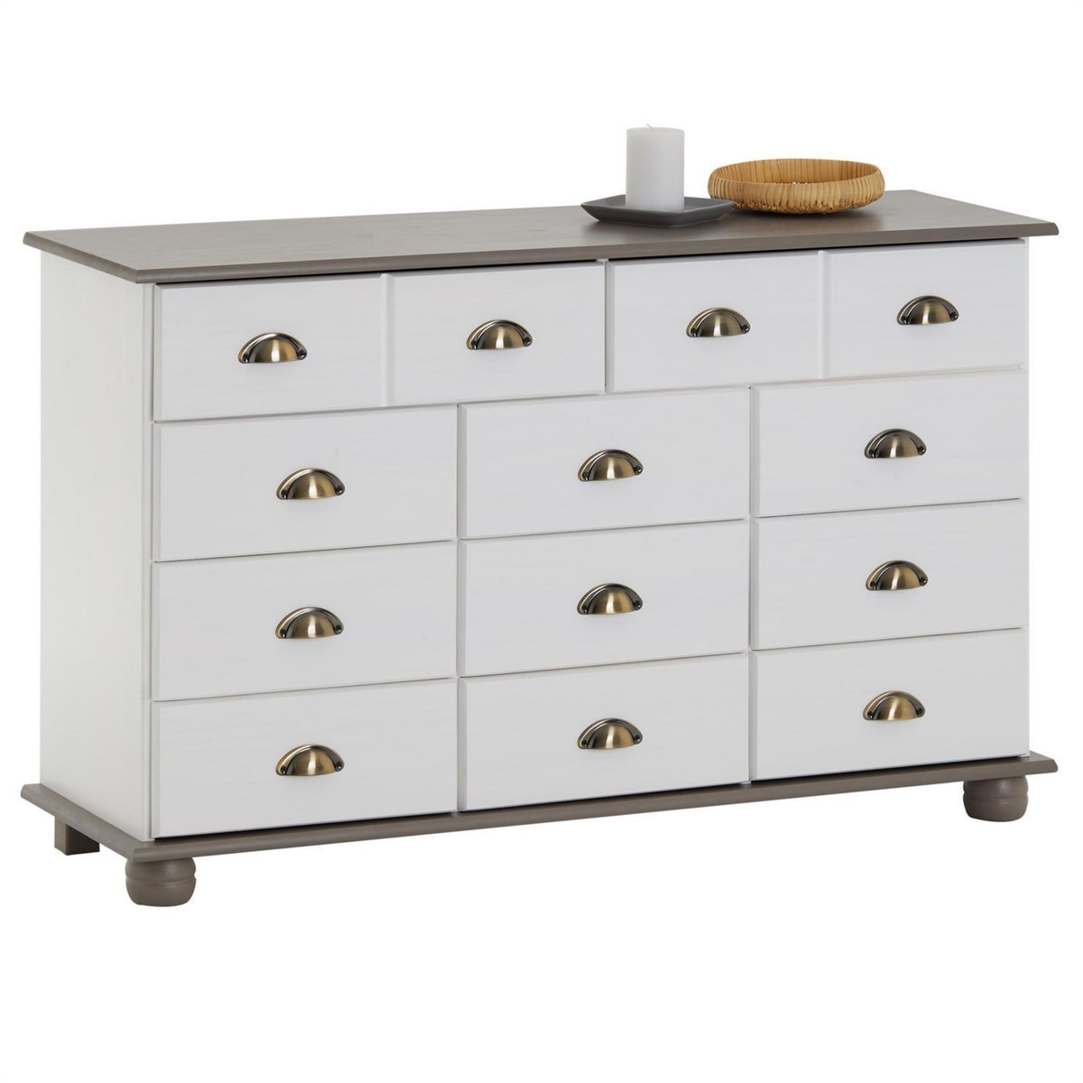 IDIMEX Commode apothicaire COLMAR en pin massif, 11 tiroirs
