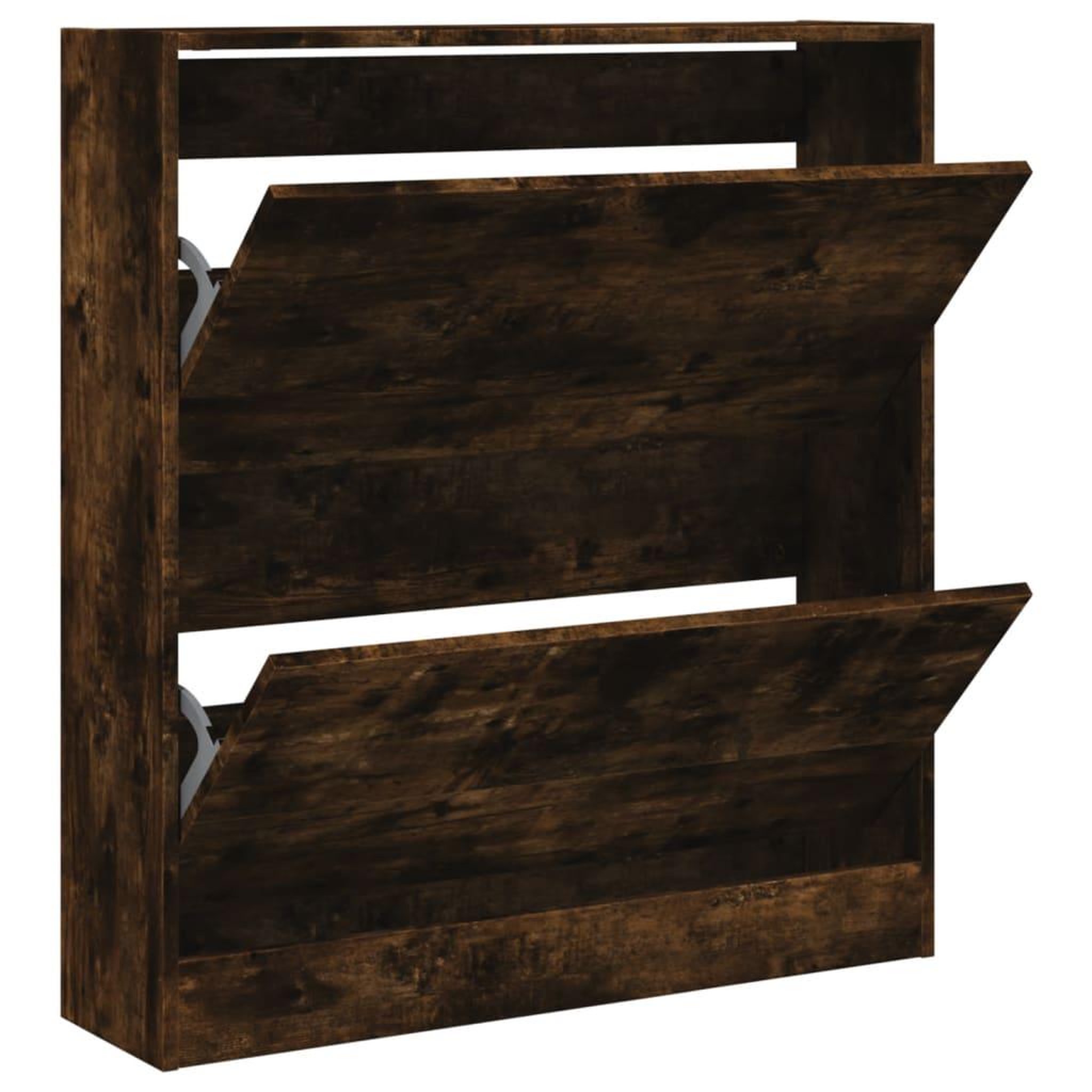 Voir la diapositive 2 : VIDAXL Armoire a chaussures chene fume 80x21x87,5 cm bois ingenierie
