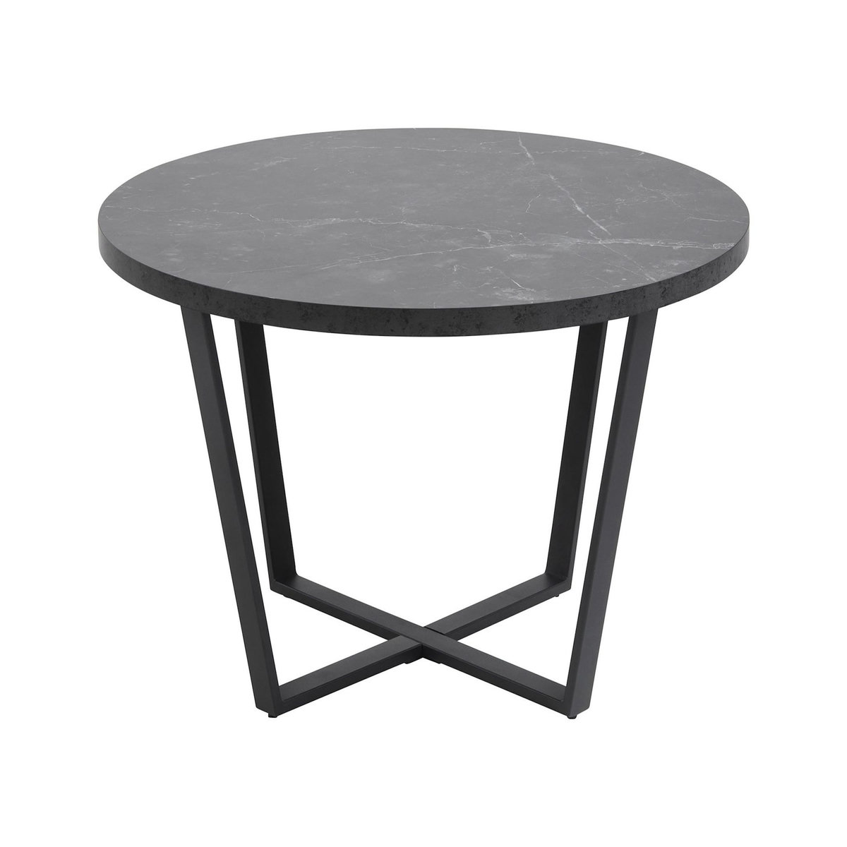 LISA DESIGN Aurora - table basse ronde - effet marbre noir - 77 cm
