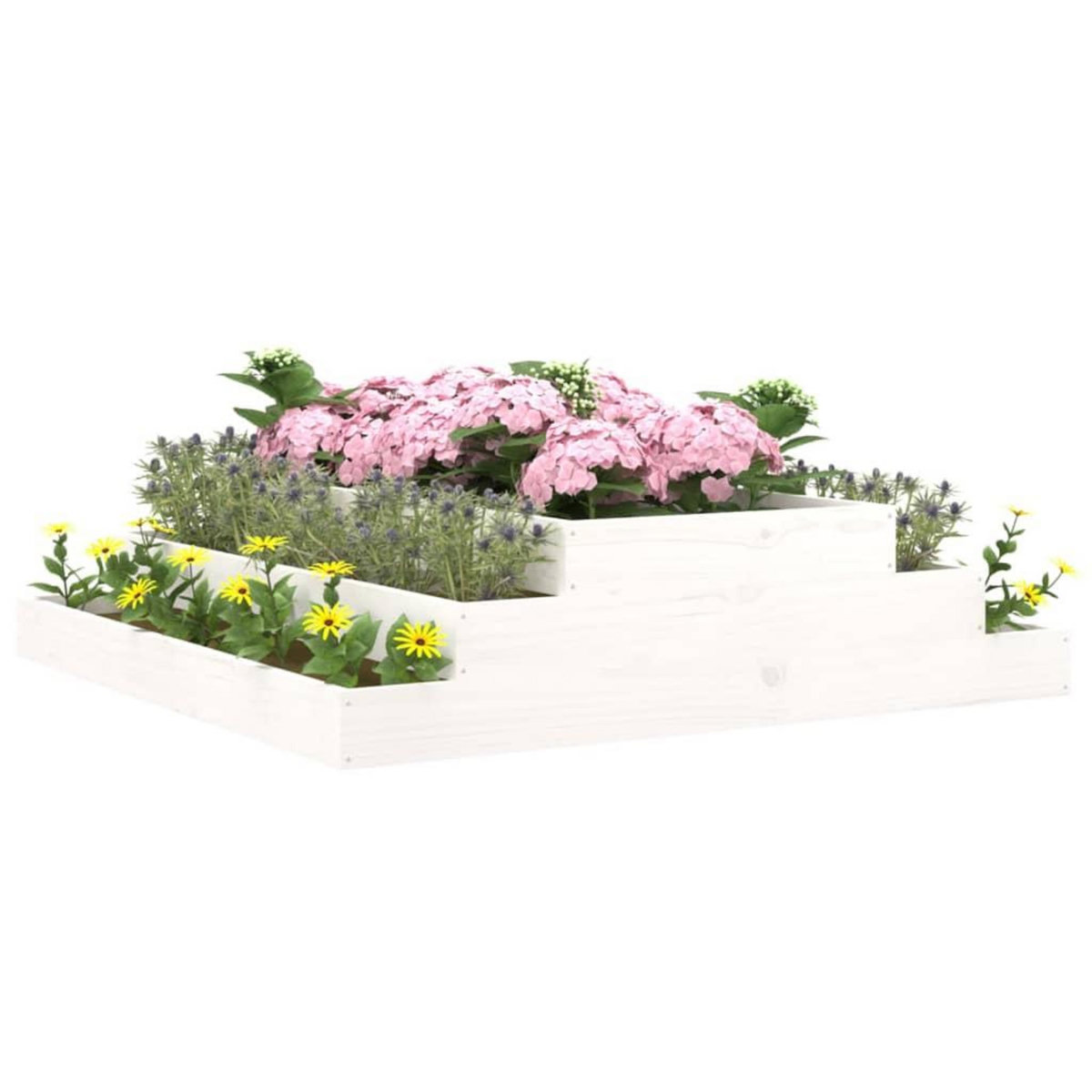VIDAXL Jardiniere Blanc 110x110x27 cm Bois massif de pin