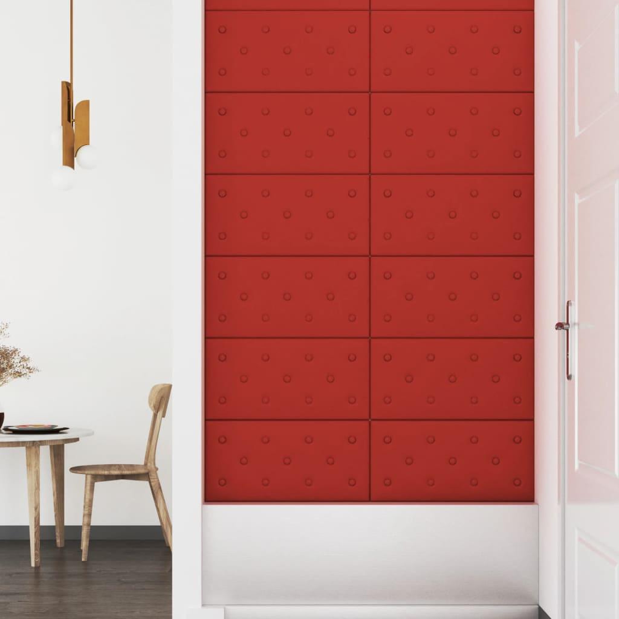 Voir la diapositive 4 : VIDAXL Panneaux muraux 12pcs Rouge bordeaux 60x30 cm Similicuir 2,16m^2