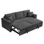 Voir la diapositive 3 : BEST MOBILIER Cyrus - canapé droit 3 places convertible en velours côtelé