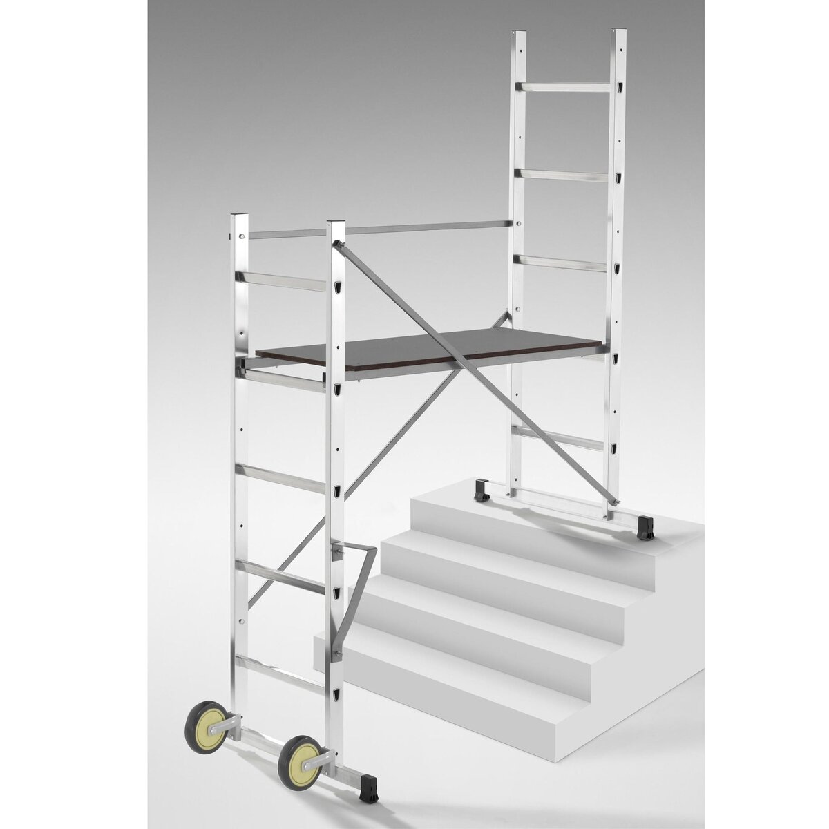 HAILO Echafaudage roulant d'escalier 3m en aluminium - HOBBYSTEP H3