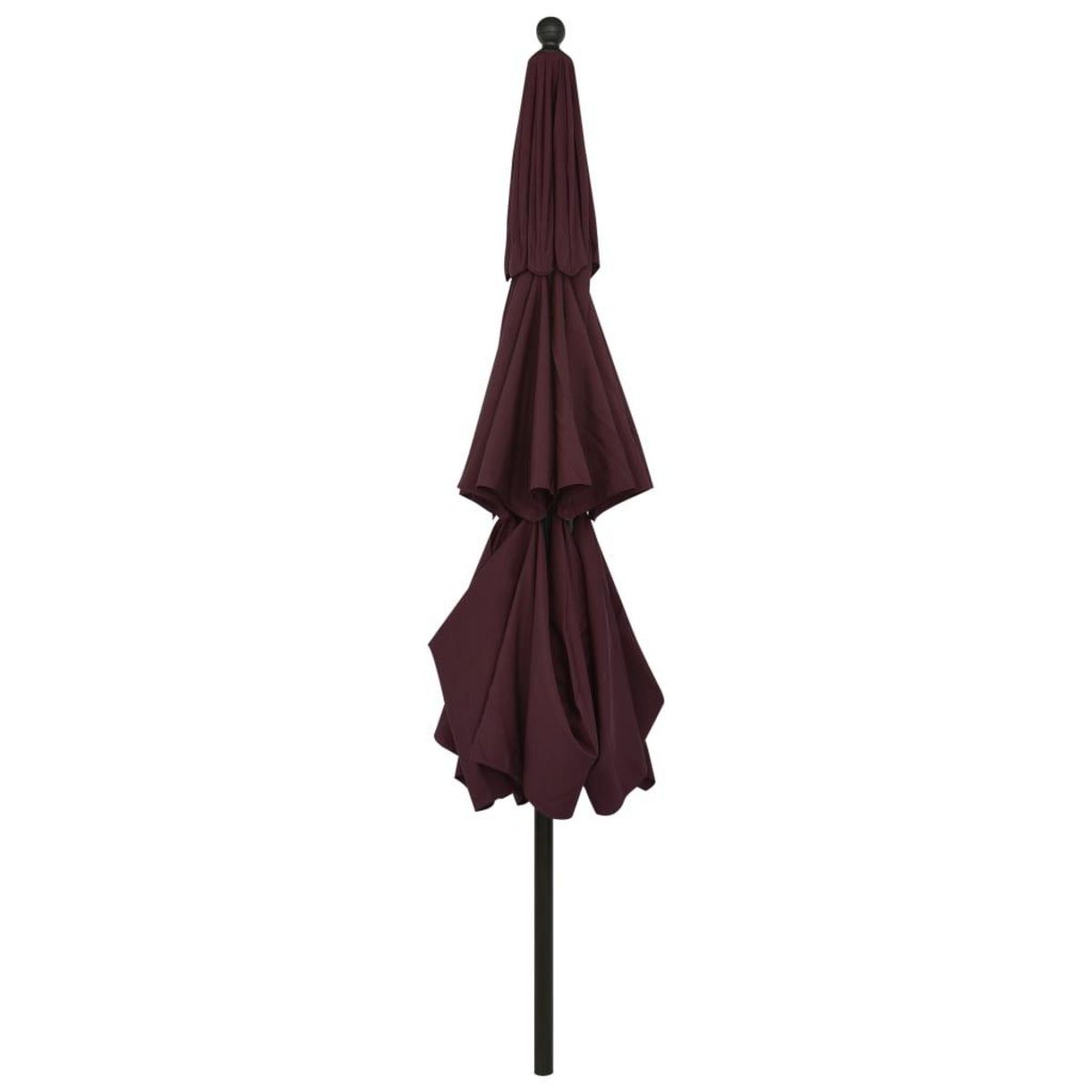 VIDAXL Parasol de jardin a 3 niveaux mat en aluminium rouge bordeaux