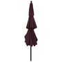 Voir la diapositive 4 : VIDAXL Parasol de jardin a 3 niveaux mat en aluminium rouge bordeaux