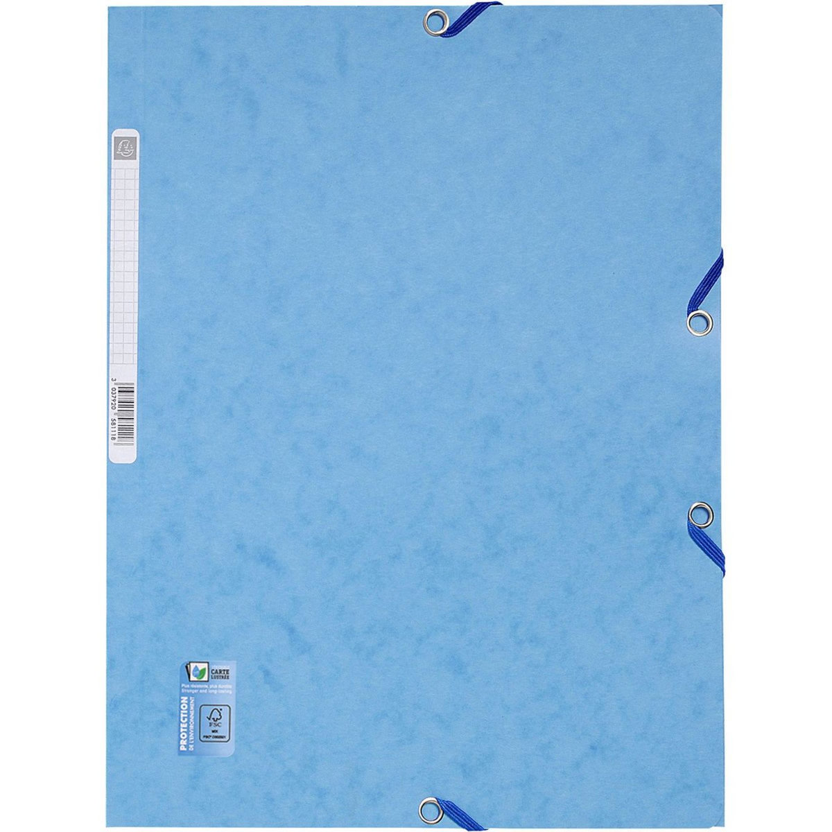 EXACOMPTA Chemise cartonnée à élastiques 24x32cm 3 rabats coloris aléatoire