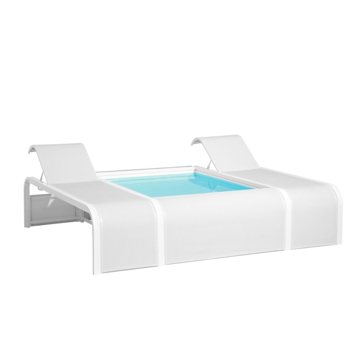 Piscine avec 2 transats intégrés 2,82 x 2,19 x 0,60m MARIPOSA