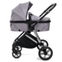 Voir la diapositive 2 : BEBELISSIMO BEBELISSIMO - Poussette combinée trio 3 en 1 - siège auto 0+ CAVO – nacelle – dès la naissance – jusqu'à 22kg - gris