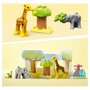 LEGO Duplo 10971 Animaux sauvages d'Afrique, Jouet sur le Safari pour Enfants de 2 Ans avec Figurines d'Éléphant et de Girafe, avec Tapis de Jeu