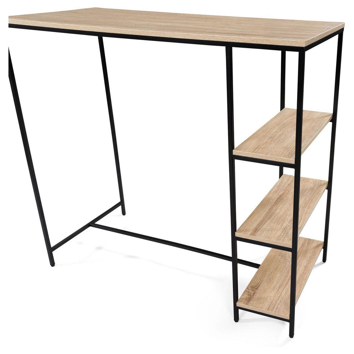 Table haute mange debout avec étagères style industriel 110 cm HOUSTON