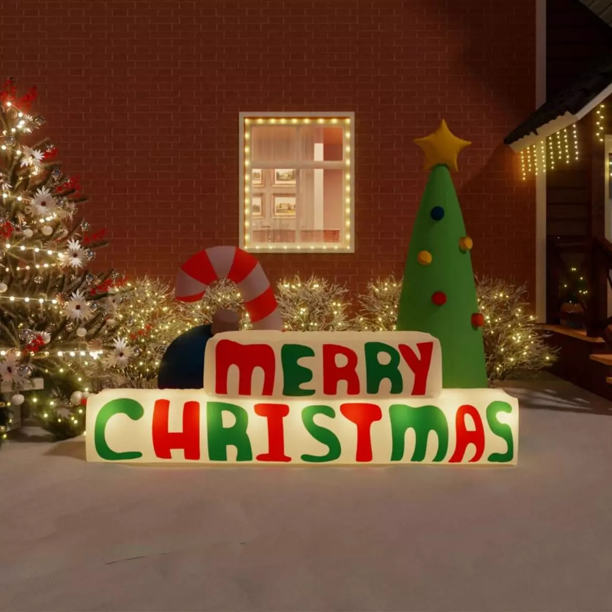 VIDAXL Decoration gonflable Merry Christmas avec LED 197 cm