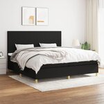 VIDAXL Sommier a lattes de lit avec matelas Noir 200x200 cm Tissu