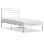 VIDAXL Cadre de lit metal sans matelas avec tete de lit blanc 75x190cm