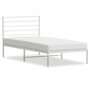 Voir la diapositive 1 : VIDAXL Cadre de lit metal sans matelas avec tete de lit blanc 75x190cm
