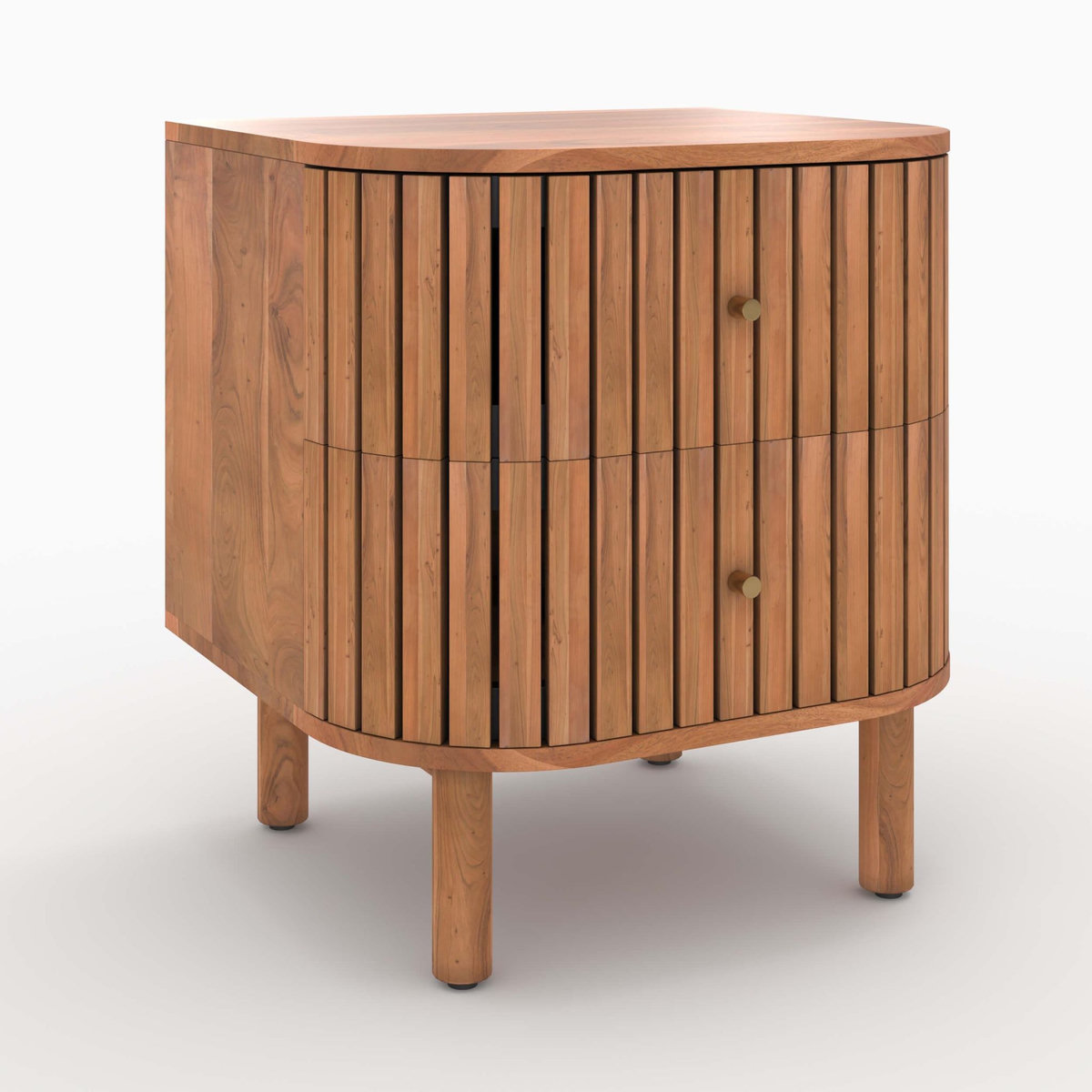 Rendez vous déco Table de chevet  en bois d'acacia 2 tiroirs-Paola