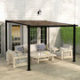 Voir la diapositive 2 : OUTSUNNY Pergola adossée en aluminium 3 x 3 m - goutières - anthracite toit polycarbonate fumé