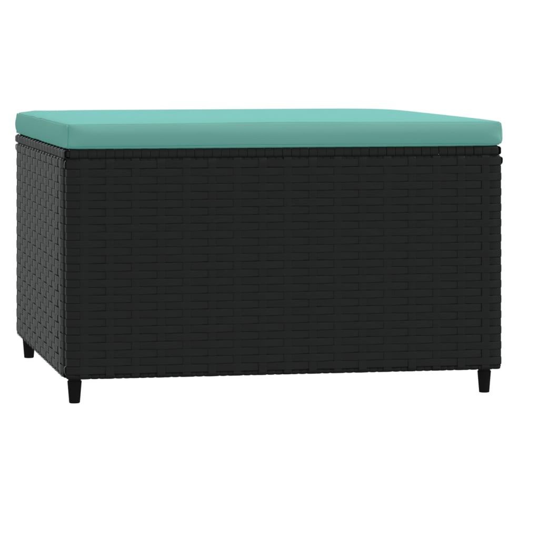 Voir la diapositive 5 : VIDAXL Repose-pied de jardin avec coussin noir resine tressee