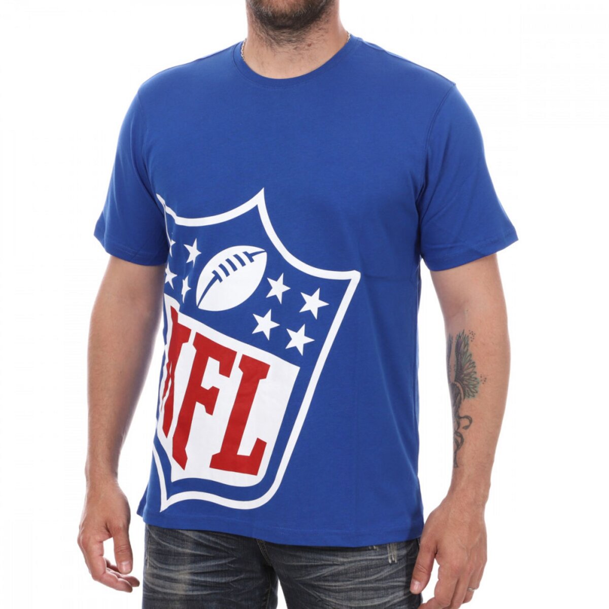 T Shirt Bleu Homme NFL Shield pas cher Auchan.fr