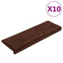 Voir la diapositive 2 : VIDAXL Tapis d'escalier 10 pcs 65x21x4 cm Marron