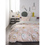 Home collection Parure housse de couette revers. 100% coton 57filssunshine. Coloris disponibles : Rose