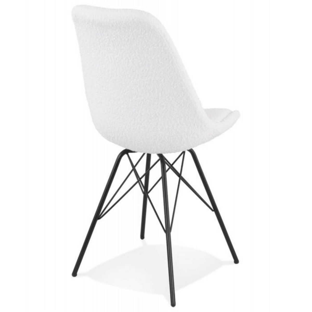 Paris Prix Chaise Design en Tissu Bouclé  Cathleen  83cm Blanc