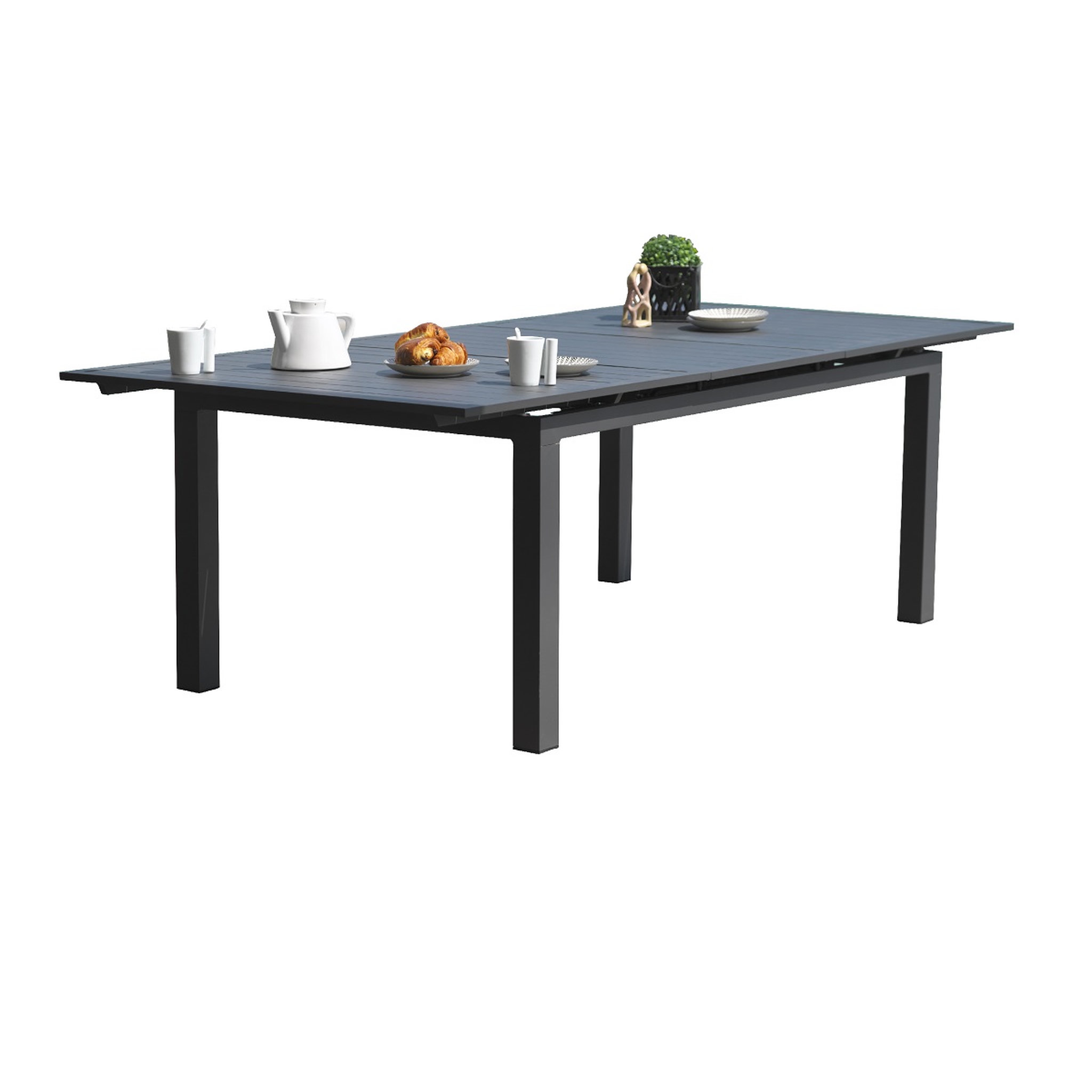 Voir la diapositive 3 : DCB GARDEN Table de jardin - 6/10 places - Aluminium - Anthracite - MIAMI