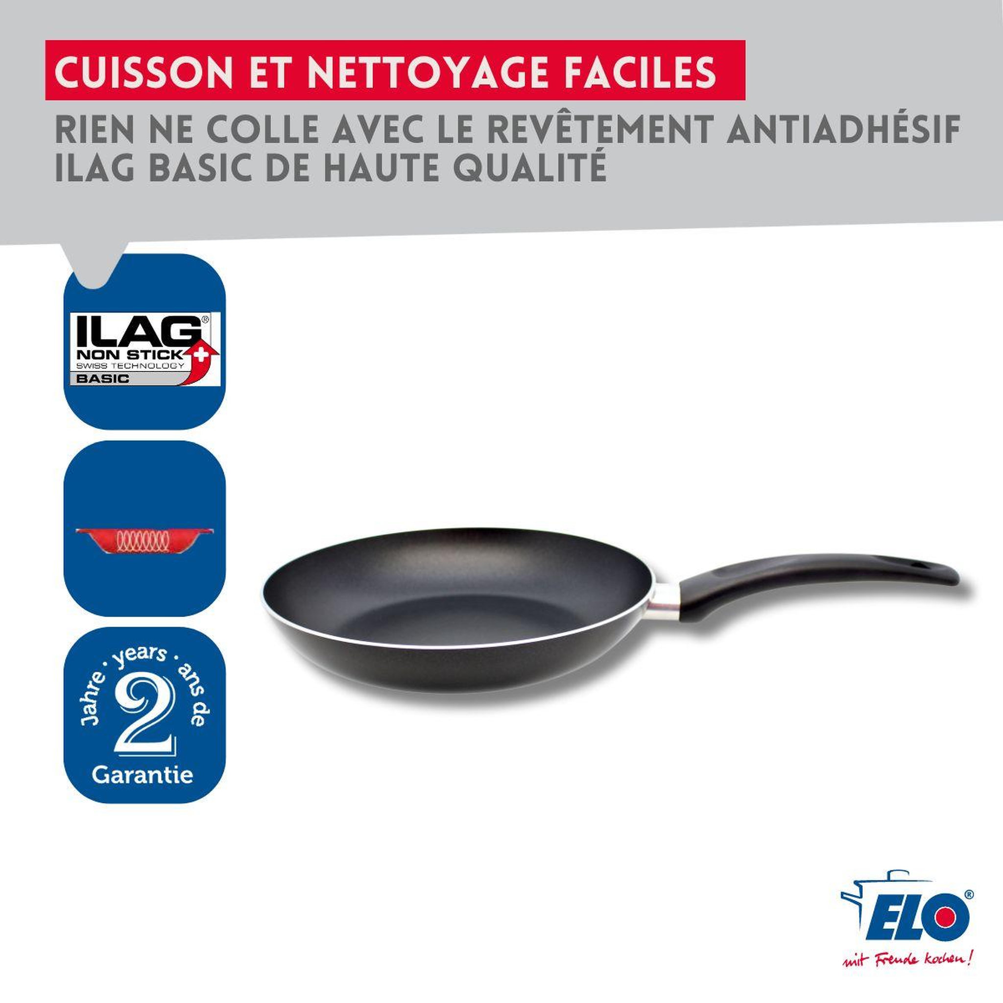Voir la diapositive 4 : ELO Poêle et son couvercle 24 cm elo
