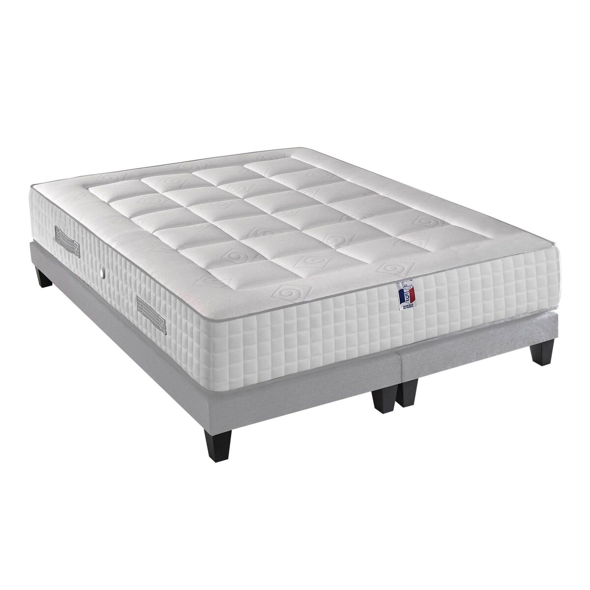 Ensemble Literie 30 cm accueil mémoire de forme + ressorts ensachés 7 zones 160x200 cm KING MEMO