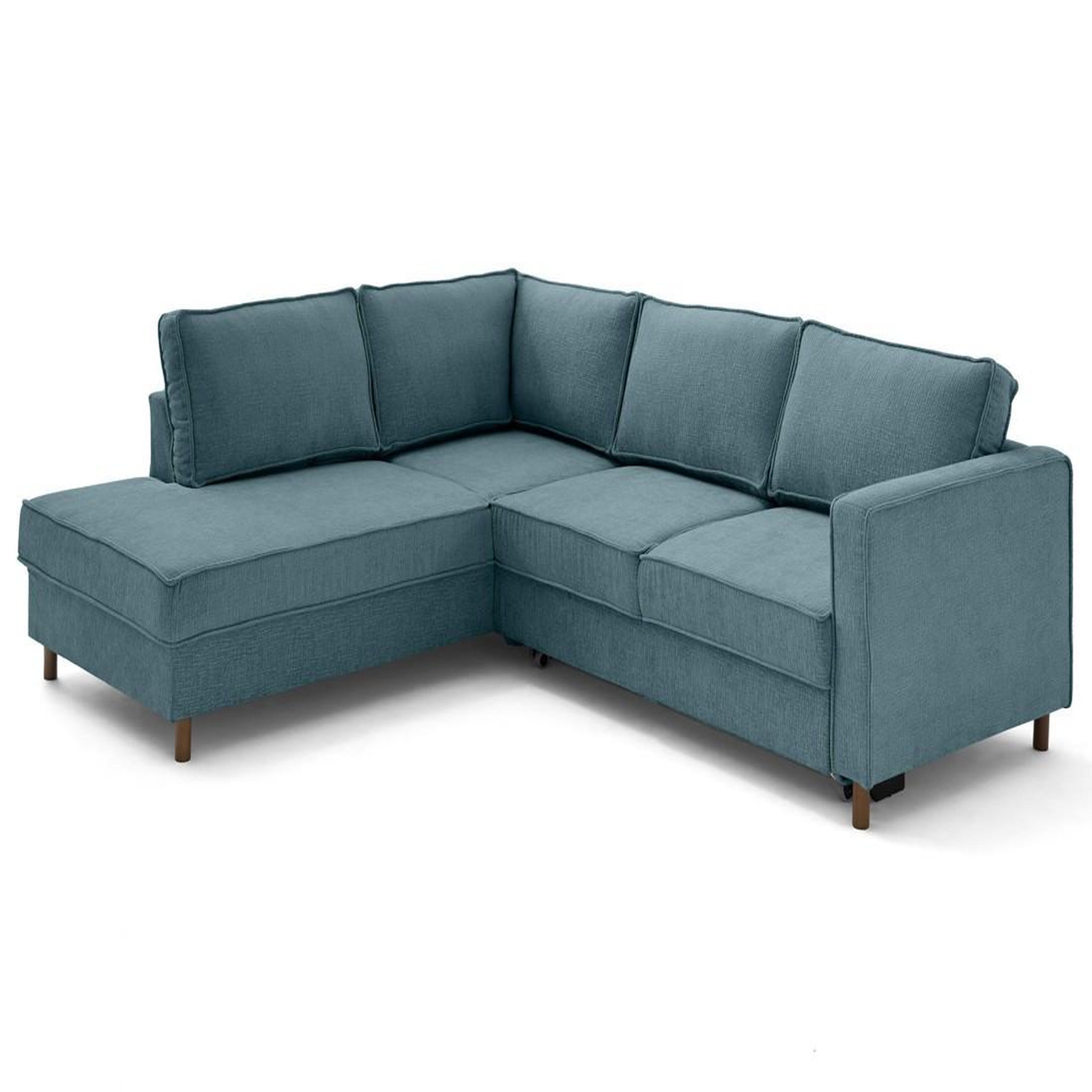 Voir la diapositive 4 : LISA DESIGN Jake - canapé d'angle gauche 5 places convertible en tissu velours relief