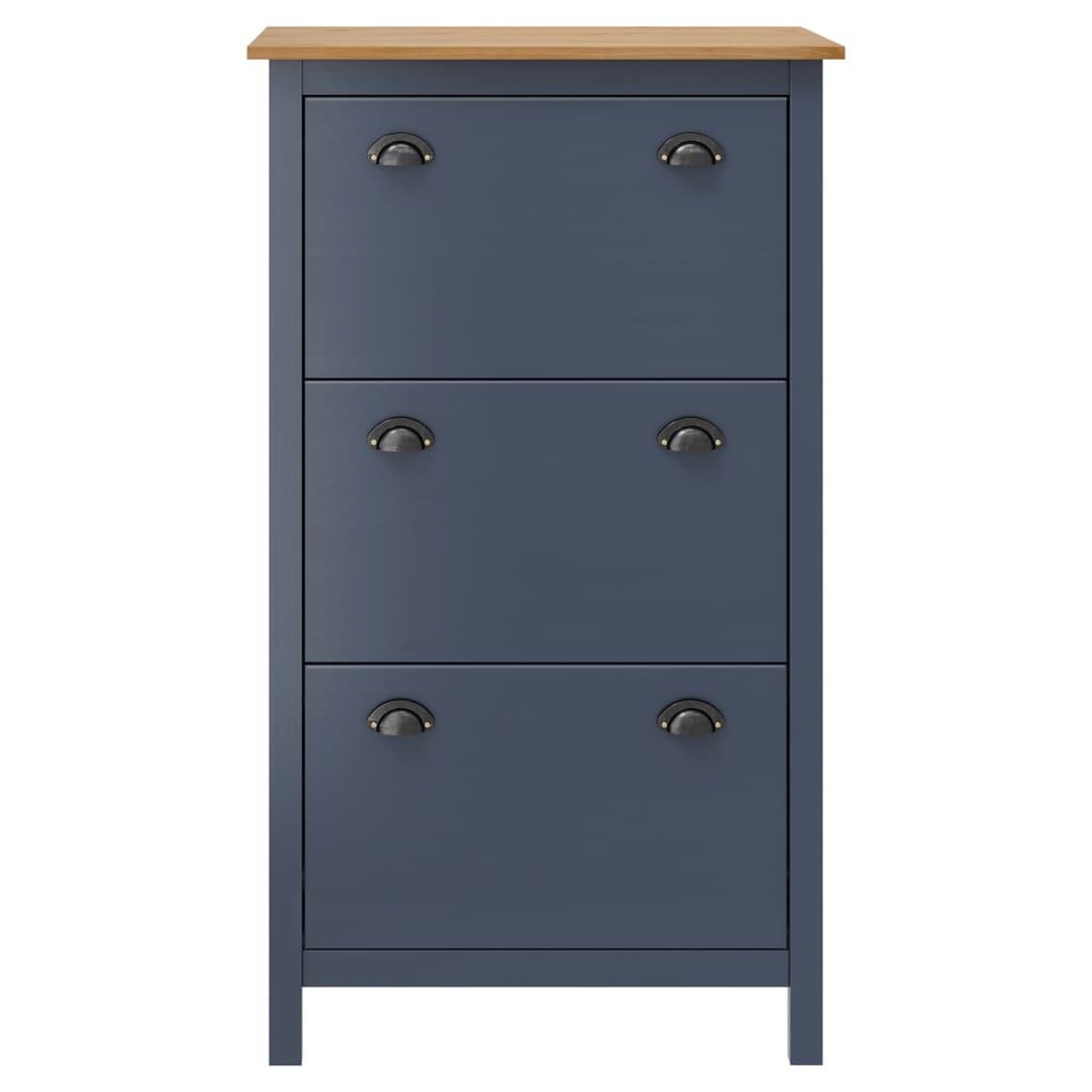 Voir la diapositive 2 : VIDAXL Armoire a chaussures Hill Gris 72x35x124 cm Bois de pin solide