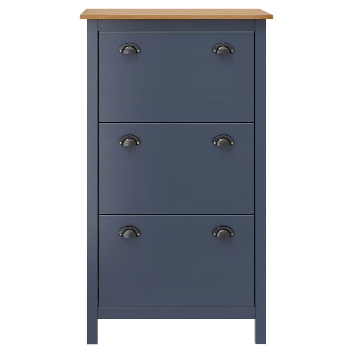 VIDAXL Armoire a chaussures Hill Gris 72x35x124 cm Bois de pin solide