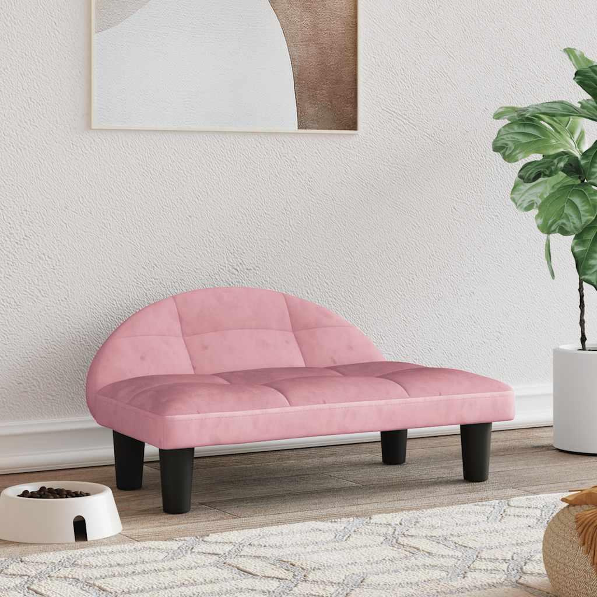 VIDAXL Lit pour chien rose 70x52x30 cm velours