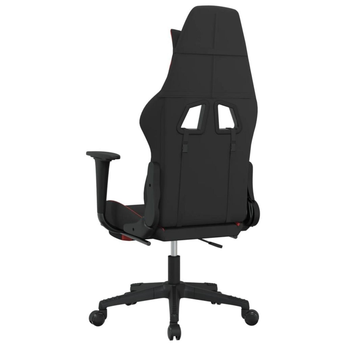 VIDAXL Chaise de jeu de massage avec repose-pied Noir et rouge Tissu