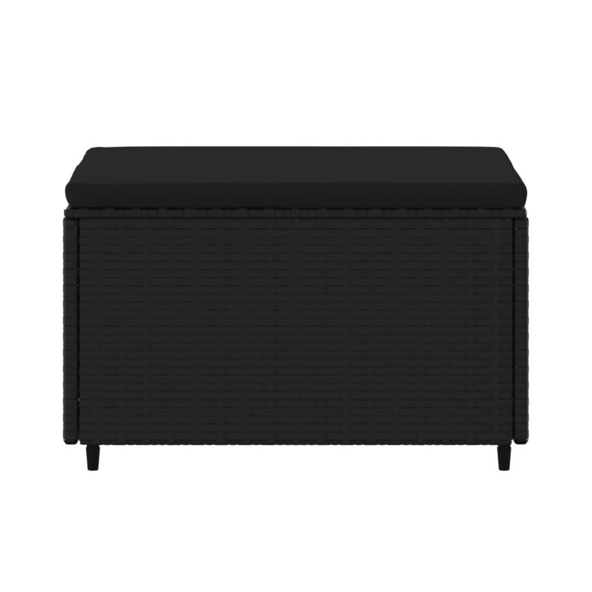 VIDAXL Repose-pied de jardin avec coussin noir resine tressee