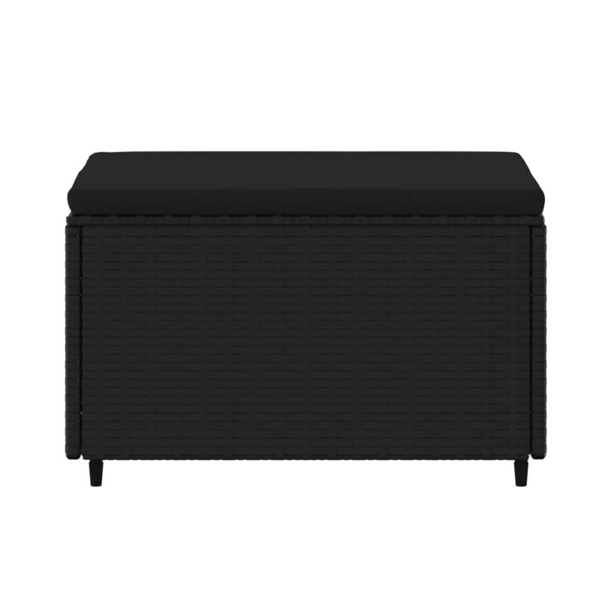 VIDAXL Repose-pied de jardin avec coussin noir resine tressee